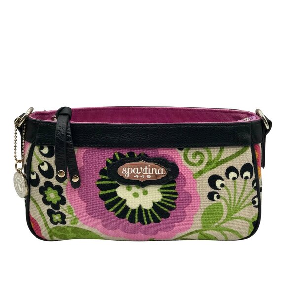 Spartina 449 Ivory Floral Port Passage Crossbody Bag - Picture 1 of 11